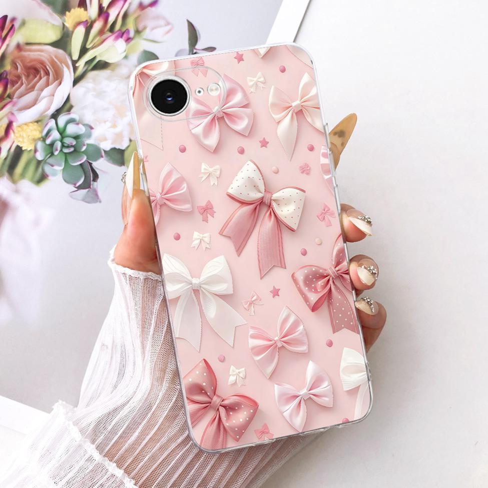 Transparent Cover For iPhone 16e Case Cute Kawaii Fashion Butterfly Funny Painted Casing A3212 A3409 A3410 A3408