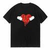 Kanye West Herz Hip Hop T-Shirt Vintage Baumwolle Unisex T-Shirt Neues Tee T-Shirt Unisexs Oberteile Unisex Rundhals T-Shirt Streetwear