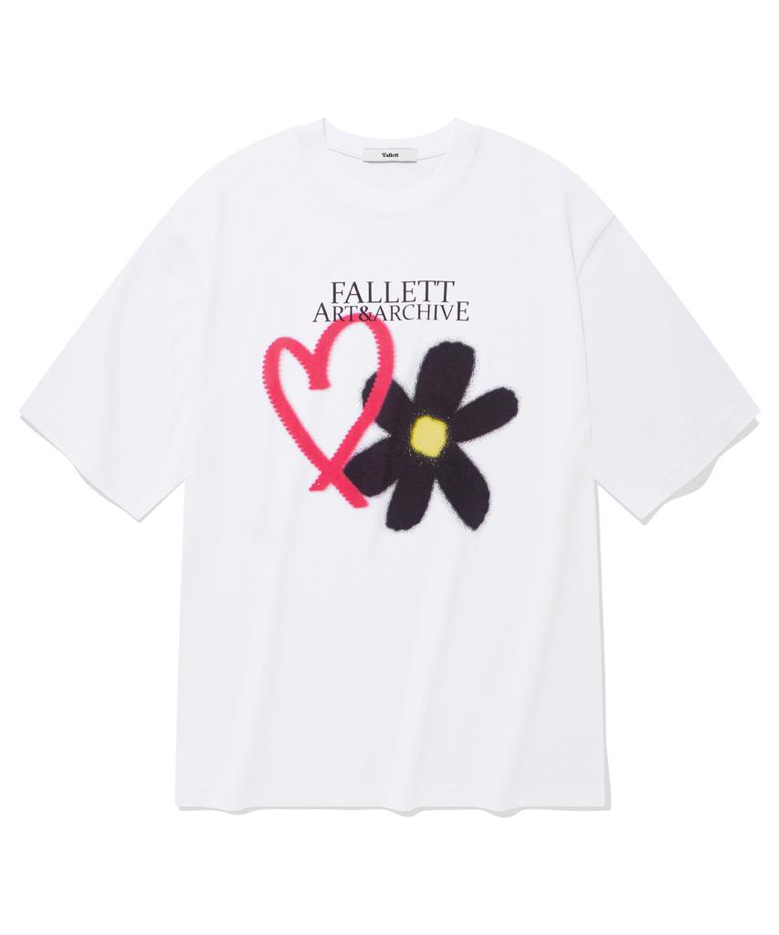 FALLETT Love Spray White Short Sleeve T-Shirt