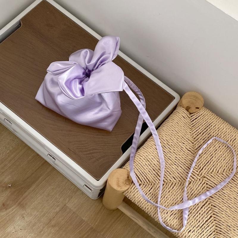 Checkered Flower Drawstring Bucket Bag Y2K Aesthetic Jacquard Shoulder Bag Summer Casual Crossbody Shoulder Bags