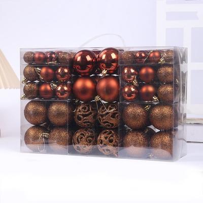100PCS Durable Plastic Christmas Ball Set 20 Colors Suspensable Christmas Tree Balls 8cm Xmas Baubles Party