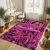 Floral Garden Theme Crystal Velvet Rug Personalized Custom Name Text Soft Floor Mat Home Decor
