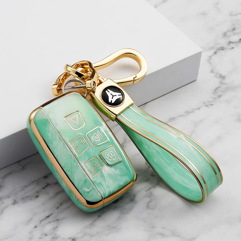 Free Sample TPU Jade Pattern Car Key Case Remote Control Protector Cover Compatible Land Rover Range Rover Sport Velar Discovery