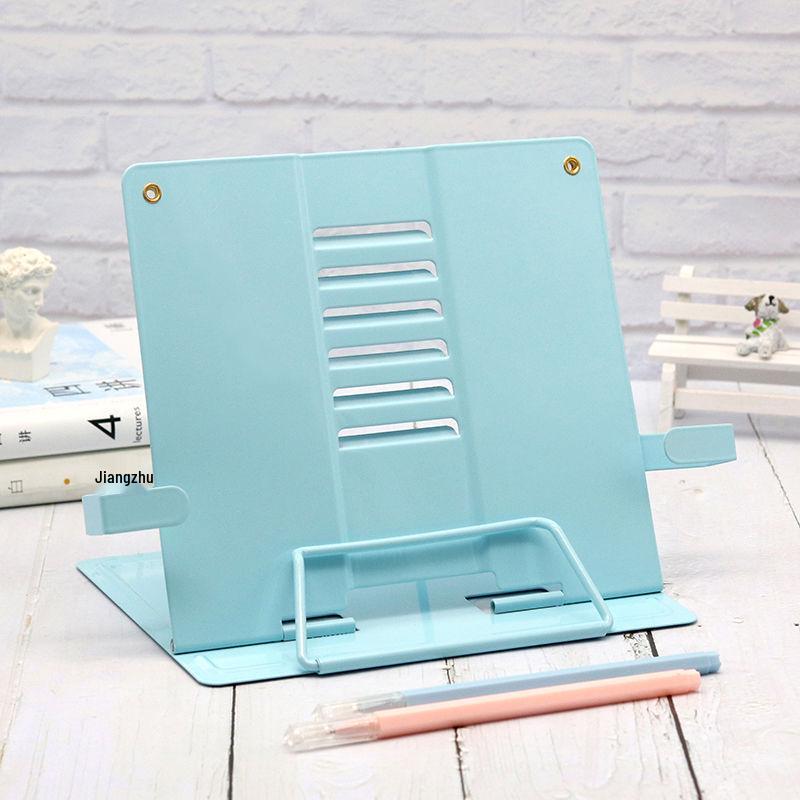 Verstellbarer Schreibtisch-Buchständer mit Buchstützen und Klemmen für Schüler