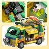 MOC Retro Camper Van Building Blocks Colorful Off-Road Adventure Vehicle Bricks Model Creative Desktop Collectible Toy