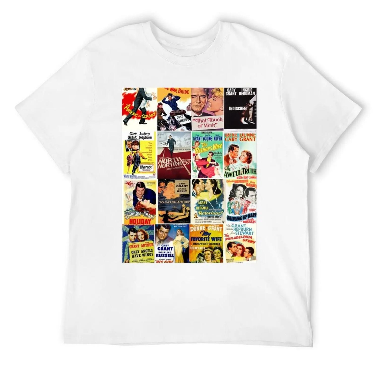 cary grant movie cinema T-Shirt plain Luxury man anime mens t shirts XXXXXL белый