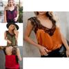Elegant Women Summer Sleeveless Lace Mesh Loose Vests V-neck Cami Soft Tanks Top