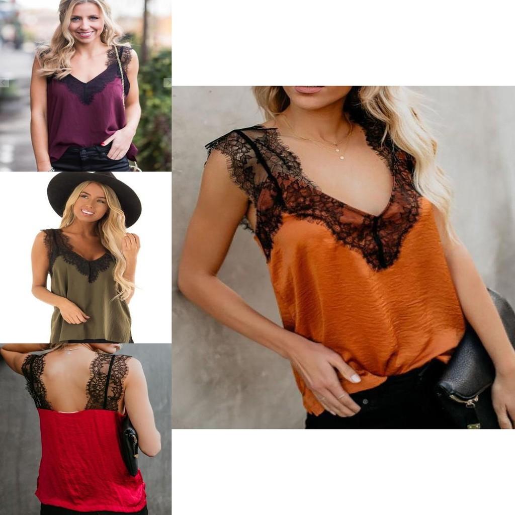 Elegant Women Summer Sleeveless Lace Mesh Loose Vests V-neck Cami Soft Tanks Top