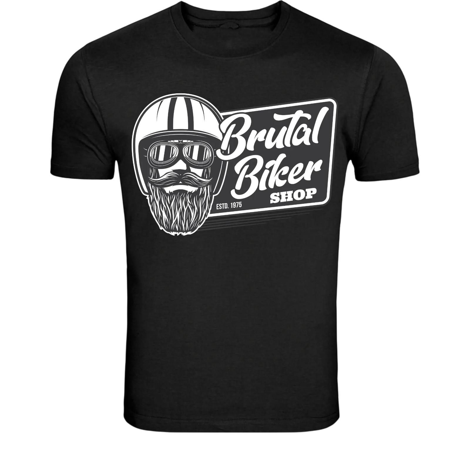 Brutal Biker Shop T-Shirt - Vintage Motorcycle Rider Graphic Tee XXL