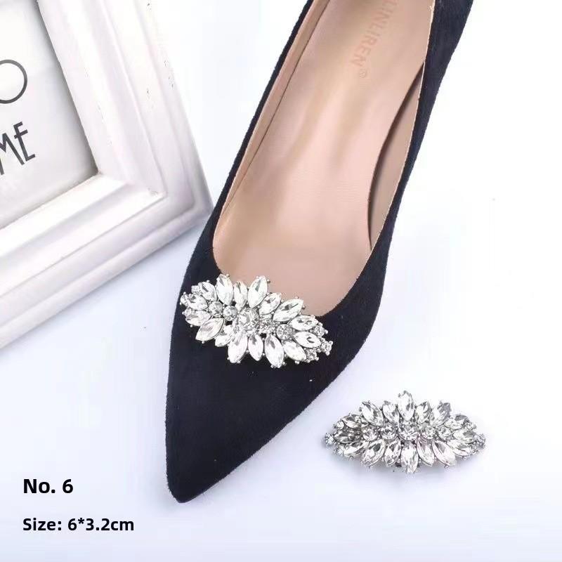 Detachable Rhinestone Shoe Clips DIY Shoe Ornaments European American Style Decorative Accessories for High Heels Wedding