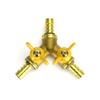 3/8" Hose Barb Ball Valve Y Shaped 3 Way Connector Barb Brass Fitting OD 11mm