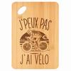 Cutting Board / Appetizer Tray - PLANETEE - I Can't - Bamboo 30x20x1 Cm - Engraved Cycling - 24 Mm Hole