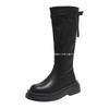 Elastic Boots Boots Women's Autumn 2025 New Fashion Versatile Retro Foreign Style Thick Bottom But Knee Skinny Boots Tide