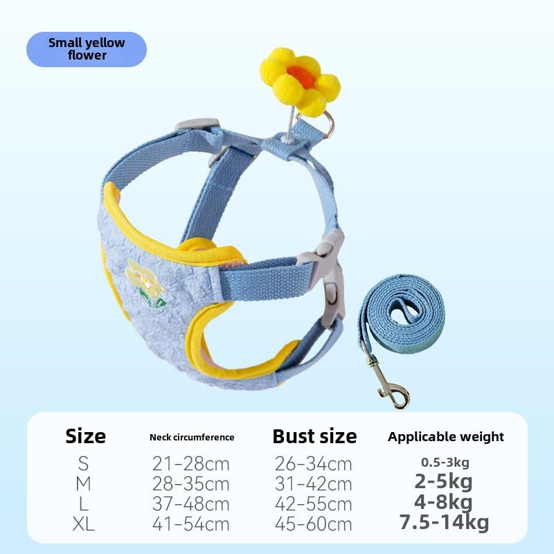 Summer Grid Breathable Leash Dog Chest Strap Vest Type Anti-bite Dog Chain Rope Dog Rope Pet Chest Back