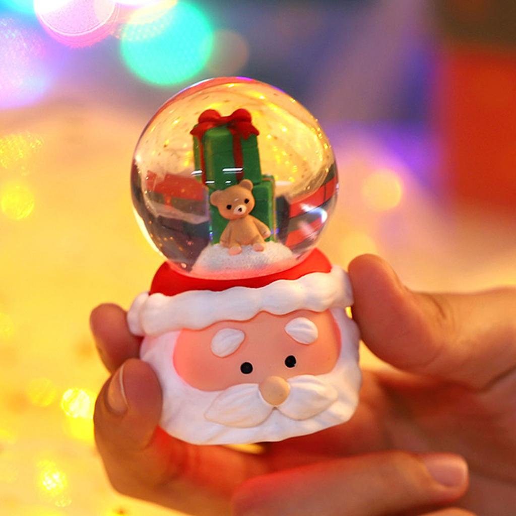 Weihnachts-Schneekugel Bunte Beleuchtung Heimdekoration Nachtlicht Deko für Familie Freunde Geschenk