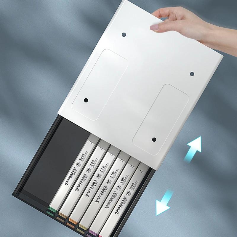 Cajón de almacenamiento debajo del escritorio Caja de almacenamiento de papelería para dormitorio Caja de almacenamiento de cosméticos oculta para escritorio Soporte para bolígrafos de escritorio Autoadhesivo