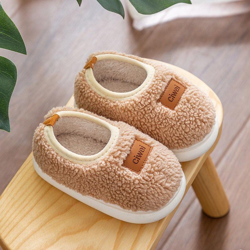 

Children s Cotton Slippers & Bag Set - Plush Non-Slip Shoes for Autumn/Winter Indoor Warmth for Boys, Girls, Babies Size 24/25 (15.5cm inner length) хакі