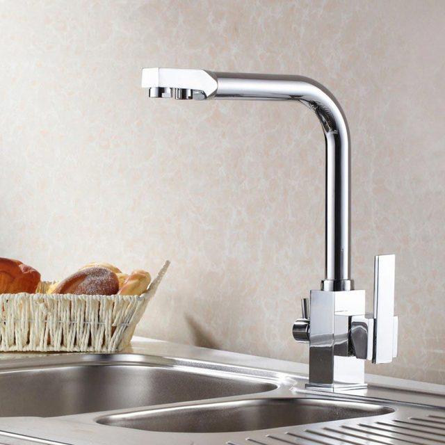 Gold Filter Kitchen Faucet Drinking Water Single Hole Black Hot and cold Pure Water Sinks Deck Mounted Mixer Taps White