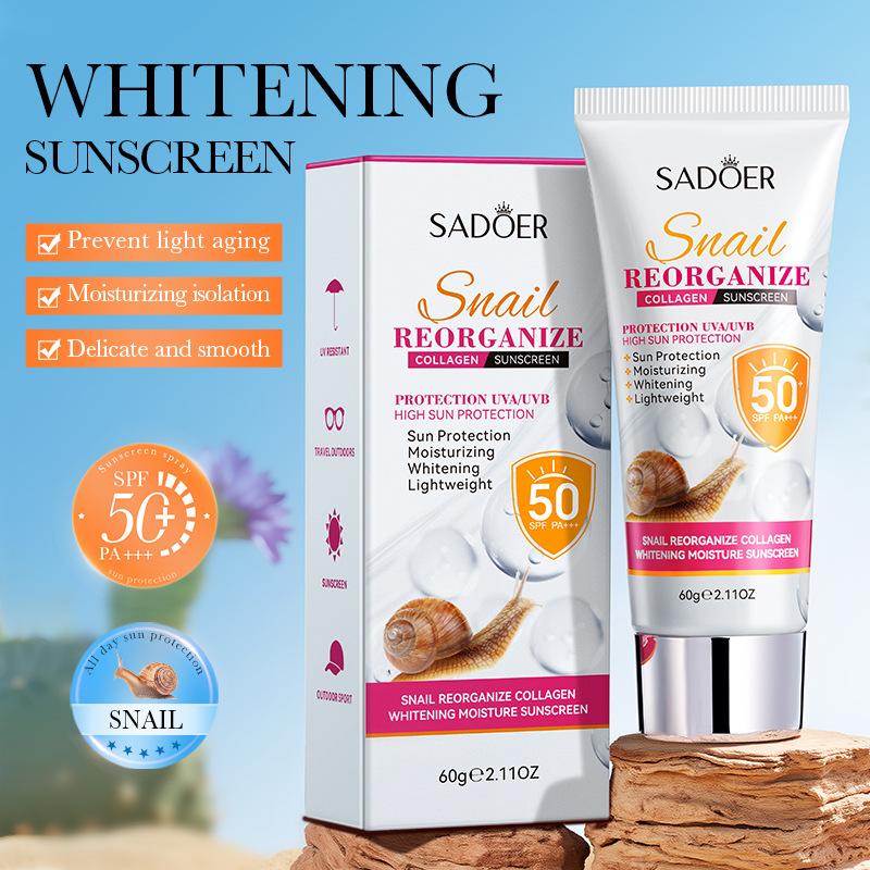 Snail Whitening Sunscreen 60g Recombinant Collagen Hydrating Moisturizing Sunscreen