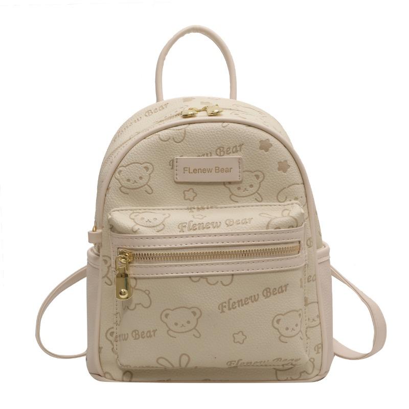 Bear embossed backpack niche ladies travel college student niche backpack