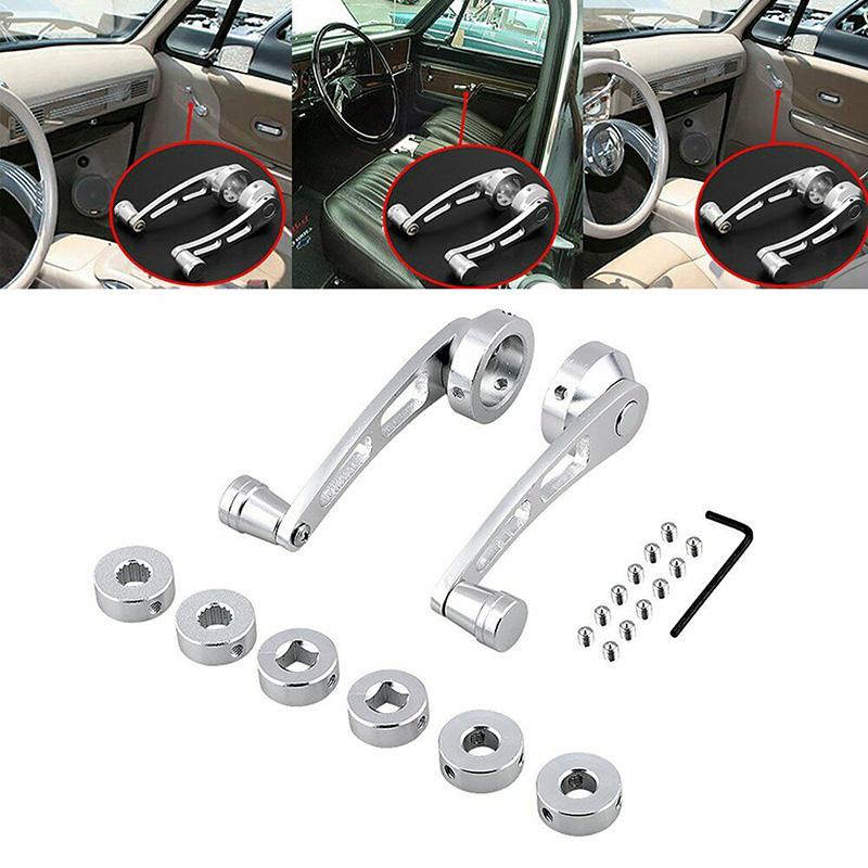 Universal Car Accessories Window Handle Crank Aluminum Alloy Winder Handle Crank Riser Silver/Black