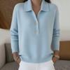 Maglione da donna a maglia con revers Autunno/Inverno 2026 - Bottoni, Vestibilità larga, Stile casual