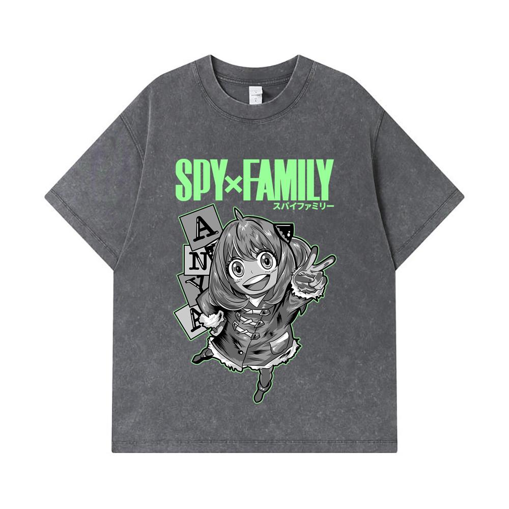 275 GSM Washed T-shirts 100% Cotton Spy x Family V5 Anya Print Unisex Heavy Cotton T Shirt