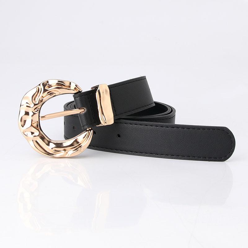 Fashion Womens Pu Belt With Metal Buckle For Casual And Office Wear