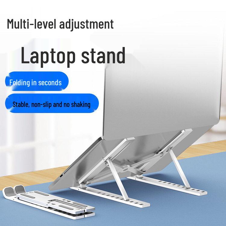 Aluminum Alloy Laptop Stand with Heat Dissipation, Foldable & Adjustable Height