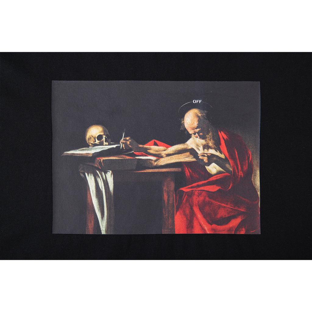 Off-White Art Religious Oil Painting Skull Print Vintage Streetwear Versatile T-Shirt Unisex T-Shirt OFFTEGARC069Q