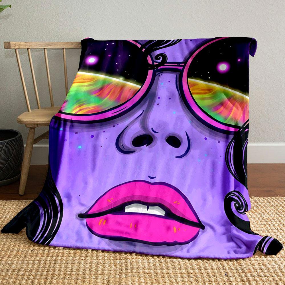 

Cosmic Sunglasses Girl Blanket bedroom Blanket for Livingroom Couch lunch break Soft throw for Friend s festival Gift 80cm x 120cm