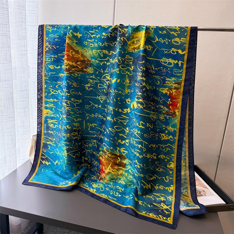 

Ancient Rhyme Ink Fragrance Printing Fragrant Cloud Yarn Spring And Summer Silk Scarf Large Long Scarf Travel Shawl Sun Protection Scarf Headscarf 180*87CM