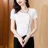 French Ruffled Short-sleeved T-shirt for Women In Summer New Fashionable Short Waist Top Beautiful Chic Small Shirt