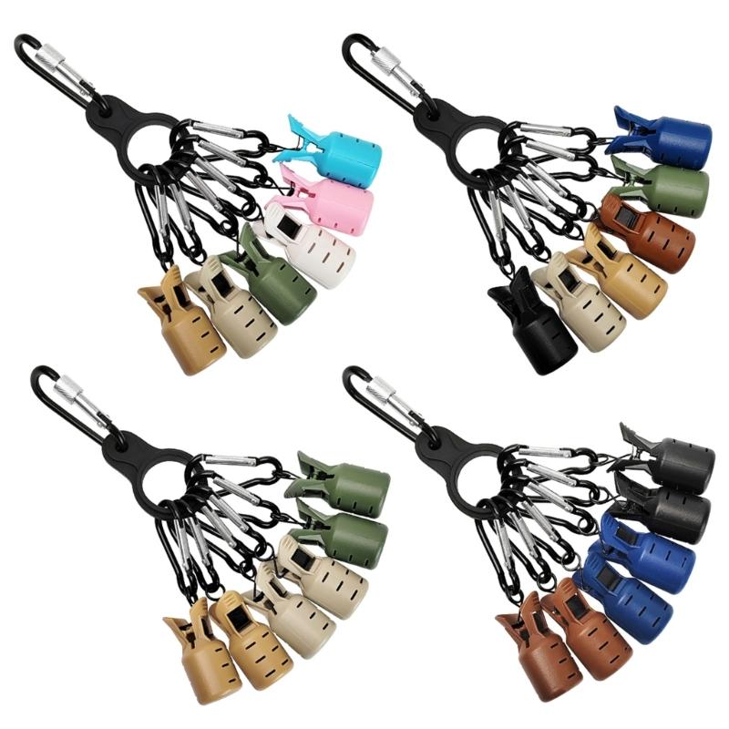 6Pcs Portable Squid Jig Hook Cover with Carabiner Squid Jig Baits Protector Squid Jig Fishing Tackle Easy to Use