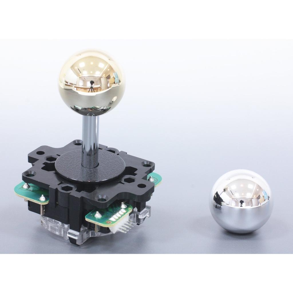 Sanwa Denshi PCB Joystick Lever Silver JLF-TP-8YT-SK-AG with Flat Metal Shaft Cover 8-Way Guide, 4-Way Switchable