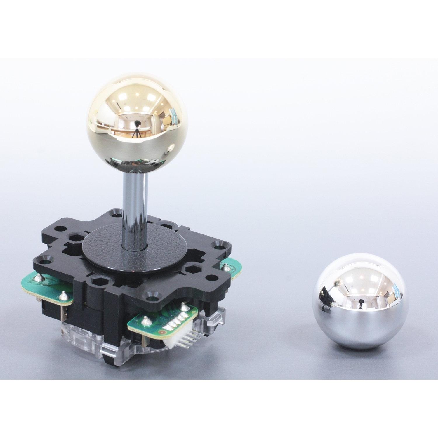 

Важіль джойстика PCB Sanwa Denshi, сріблястий JLF-TP-8YT-SK-AG з плоскою металевою кришкою валу, 8-стороння напрямна, 4-позиційна перемикання