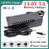 14,6V 5A LiFePO4 Ladegerät 4er Serie 12V Lithium-Eisenphosphat-Batterieladegerät 12,8V 14,4V Akkupack Netzteil DC5,5mm*2,1MM