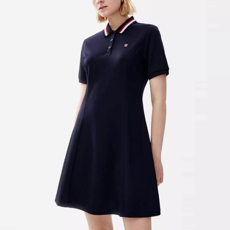 New FILA MODERN HERITAGE Short Sleeved Dress Women's Legend Blue F11W231309FNV