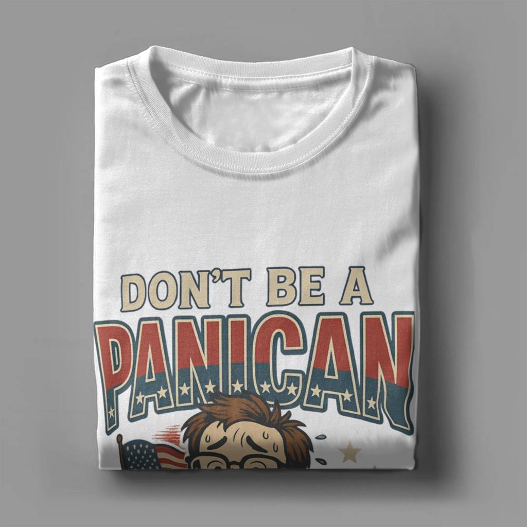 Novelty Don't Be a Panican American Flag T-Shirt for Men Crewneck Pure Cotton T Shirts Tariffs Funny Short Sleeve Tees Gift Tops