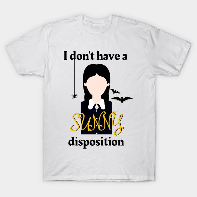 

Men Black Print T-shirt Sunny Disposition - Pulled - Addams Family Musical No-Cut Transfer Paper Print Cotton Tshirt M білий