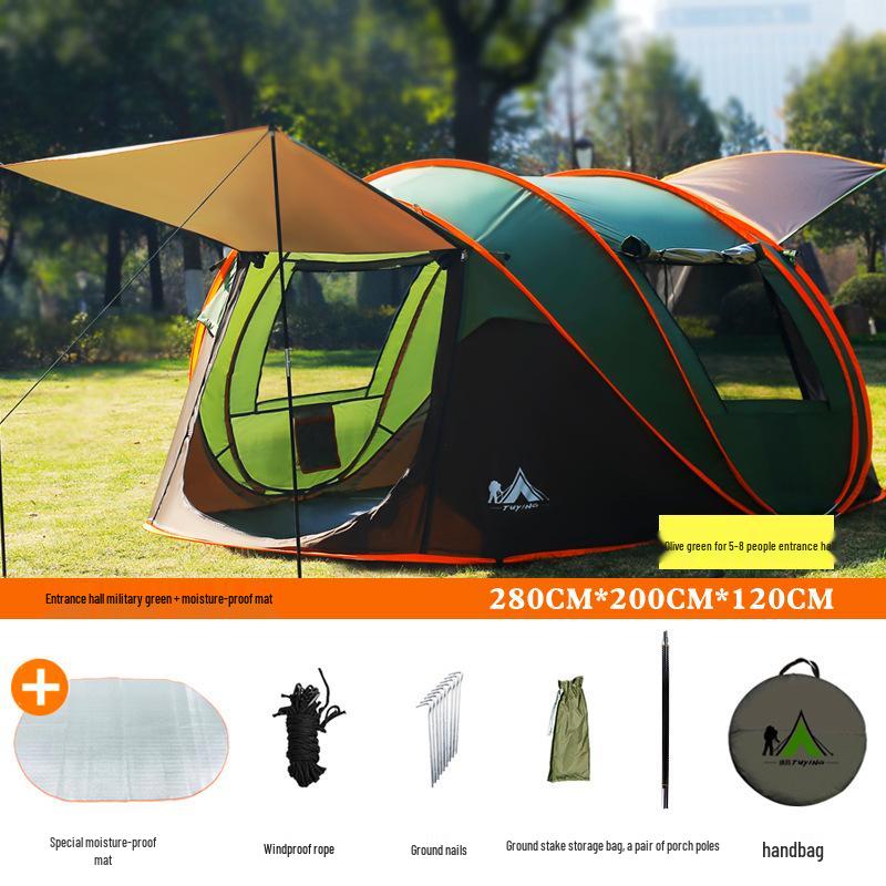 Automatic Pop-Up Tent for 3-4 People - Portable, Foldable, Ideal for Beach or Camping