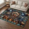 Tappeto a tema ispirato ai nativi americani, Mandala tribale e Tappetino antiscivolo geometrico per camera da letto, soggiorno, Tappeto decorativo rustico