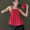 New Arrivals Open Run Women Frill Ribbon Design Bustier Top