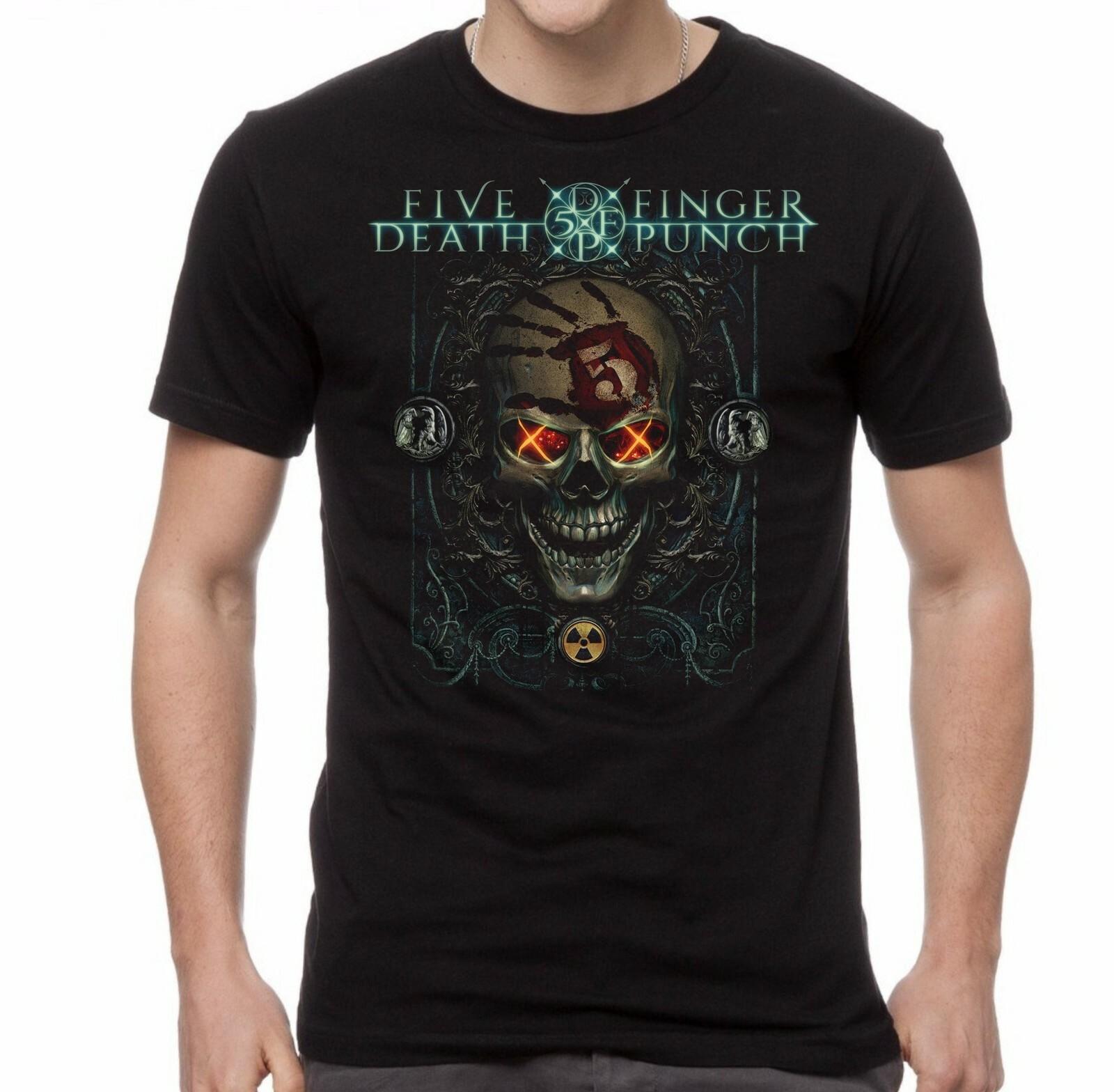 FIVE FINGER DEATH PUNCH cd lgo IRON SKULL Glow Eyes Official SHIRT XL new XXL