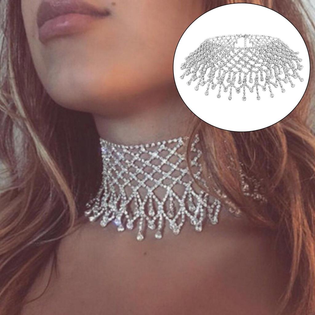 Třásně Náhrdelník Choker Řetízek na krk Široký přívěsek pro ženy Dívky