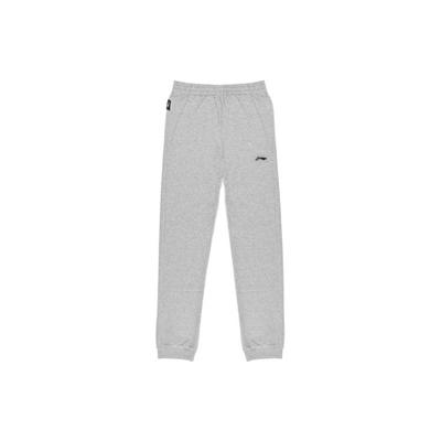 Li Ning Logo Print Casual Tapered Knit Sports Pants Men Pants Gray AKLSE43-2