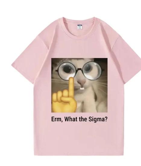 So What Is Sigma Fun T-shirt for Women, Silly Cat, Humorous Printed Fashion Top, O-neck Cute Extra Large Street Wear