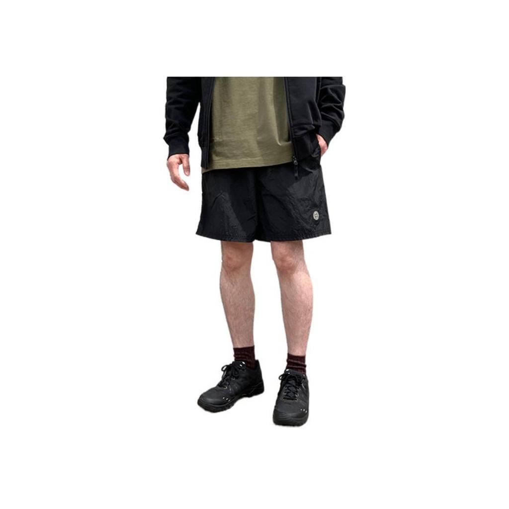Stone Island Patch Logo Swim Shorts Black Men Swimwear 7415B0943-V0029