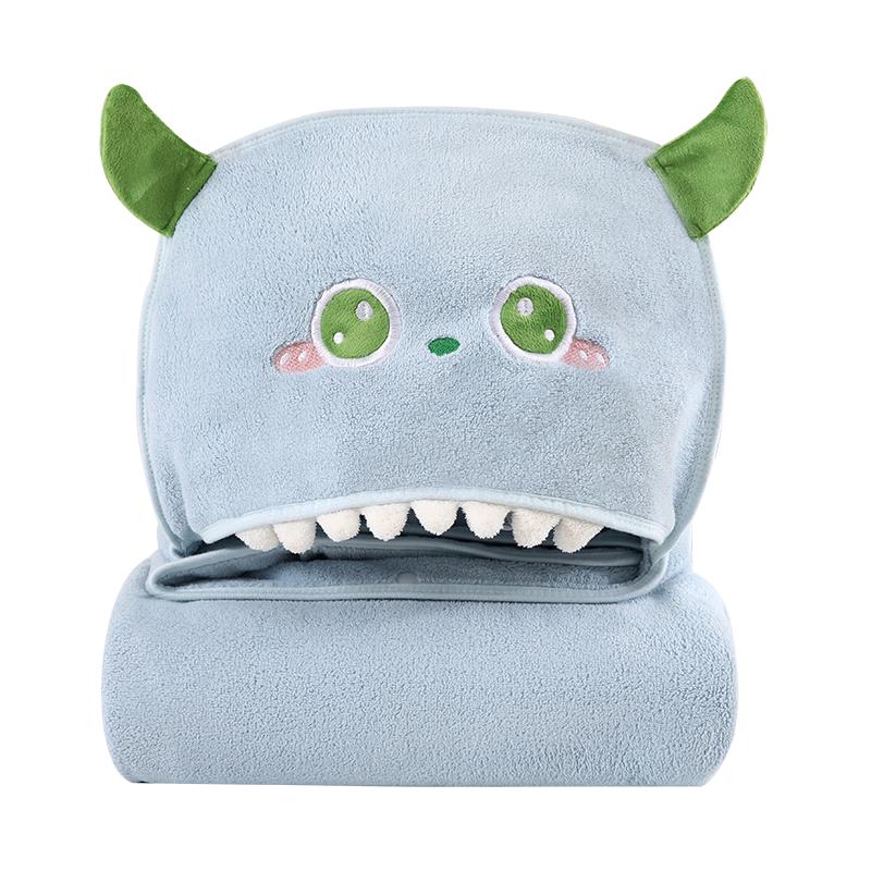 Muji Coral Fleece Nap Blanket for Kids & Adults 80*160cm светло-синий