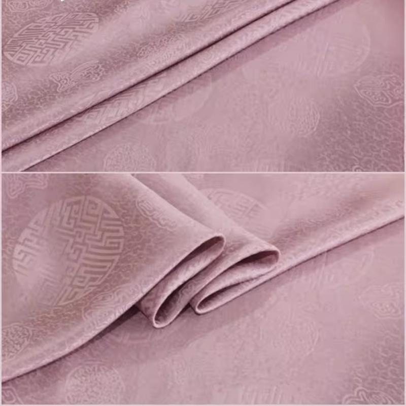 17 Ohm Silk Fabric Traditional Chinese Jacquard Silk Cotton Charmeuse Crepe Tissu Fabric for Sewing Cheongsam Cloth Width 114cm